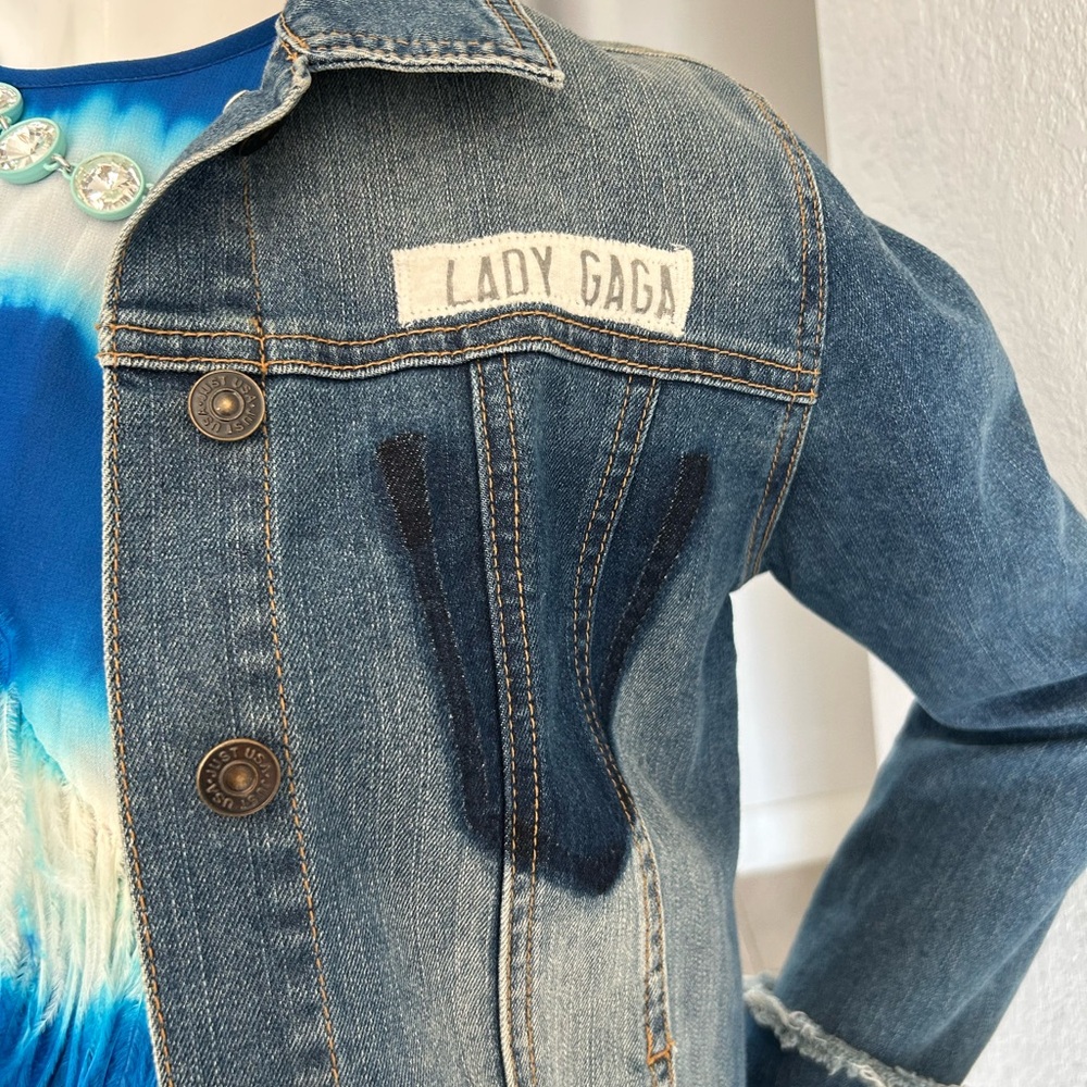 Denim Jacket with Lady Gaga custom design